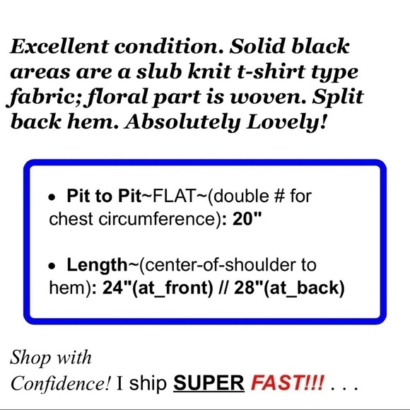 Lucky Brand Womens Sz M Black Floral Print Knit Tee Split Back Blouse Top - Picture 2 of 7